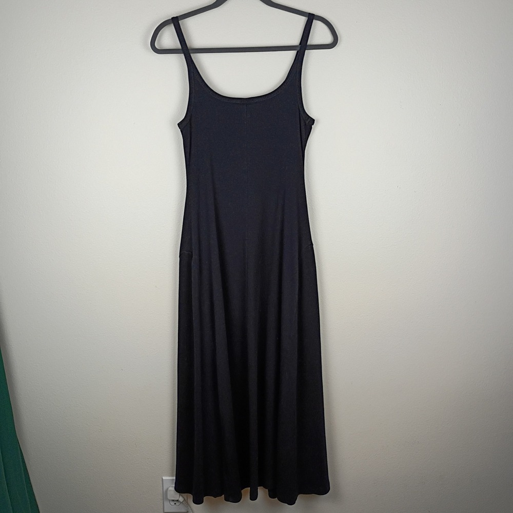 Old Navy Womens Black Ribbed Maxi Dress Spaghetti Strap Scoop Neck Size M - Picture 3 of 7